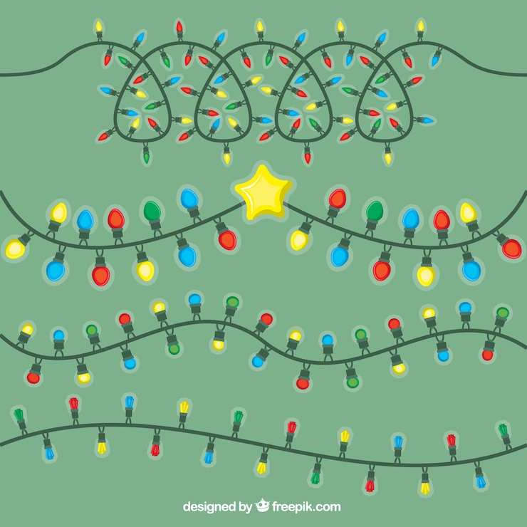 Vector gratuito colección de luces coloridas para la celebración de navidad