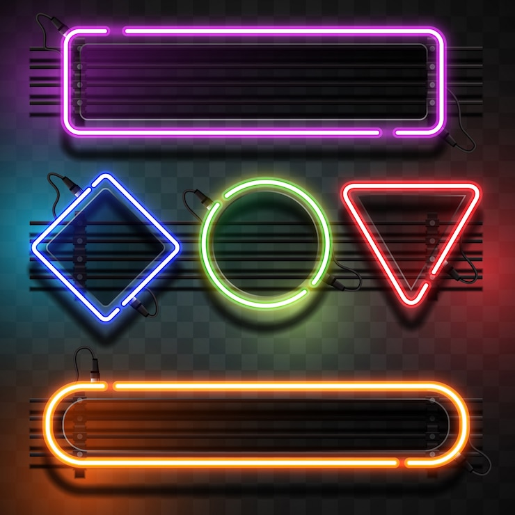 Vector gratuito colección de luces con formas geométricas