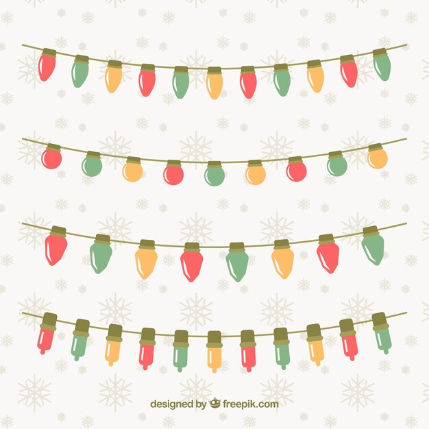 Colección de luces de navidad simples