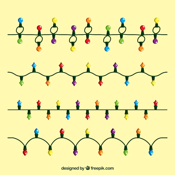 Vector gratuito colección de luces de navidad