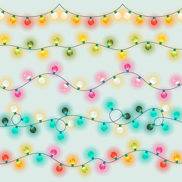 Vector gratuito colección de luces navideñas con degradado
