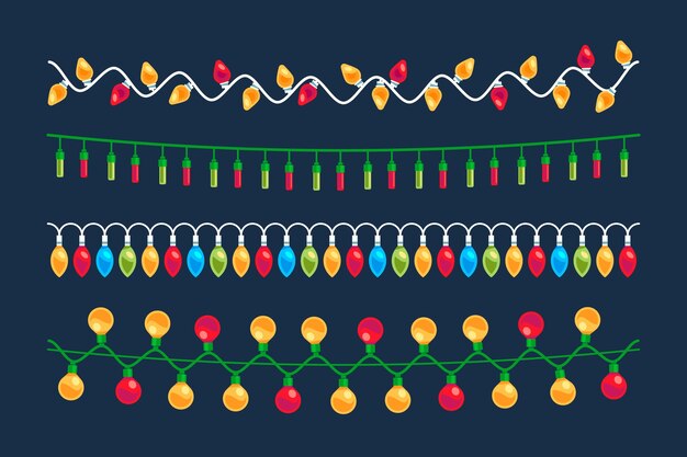 Colección luces navideñas planas