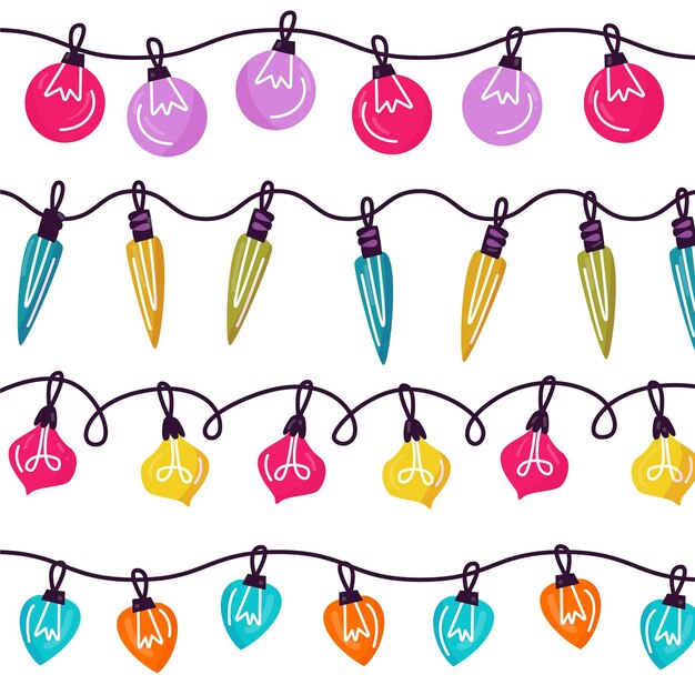 Colección luces navideñas planas