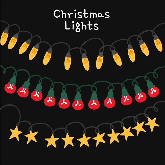 Colección luces navideñas planas