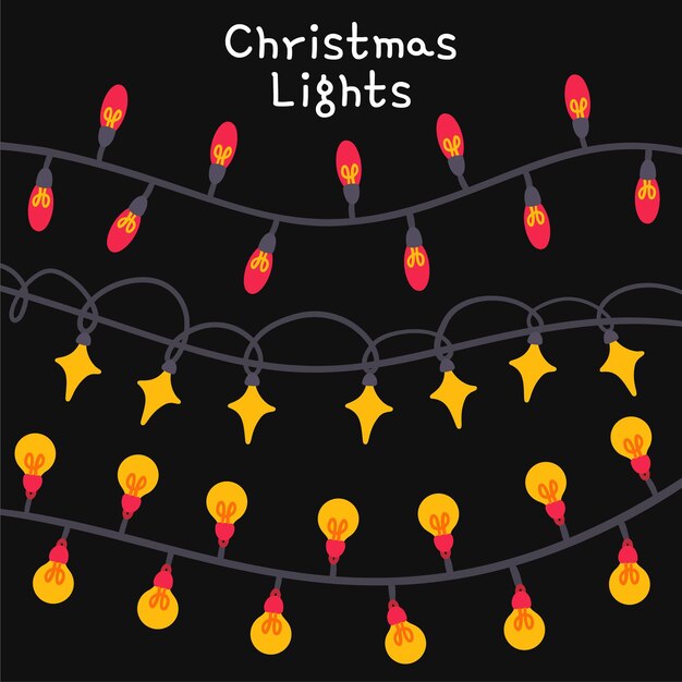 Colección luces navideñas planas