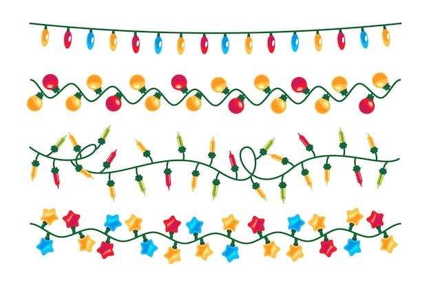 Colección luces navideñas planas