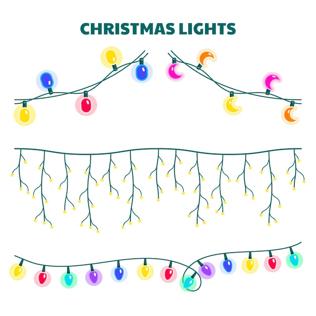Colección luces navideñas planas