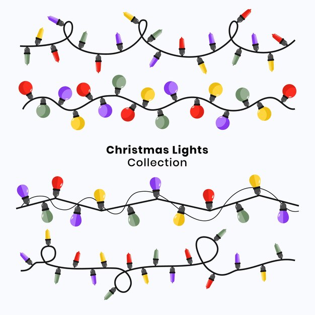 Colección luces navideñas planas
