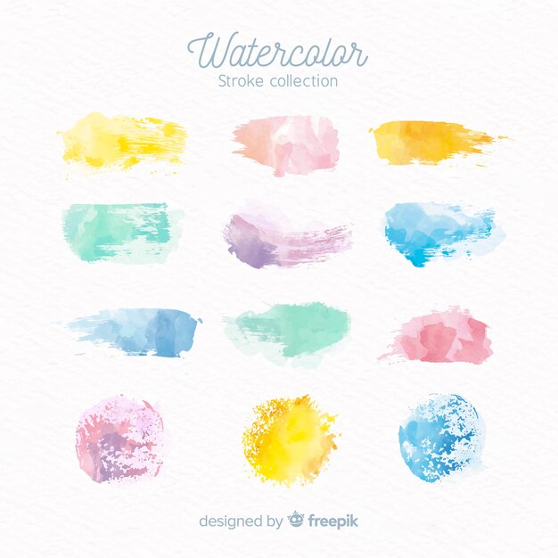 Colección manchas acuarela colores pastel 
