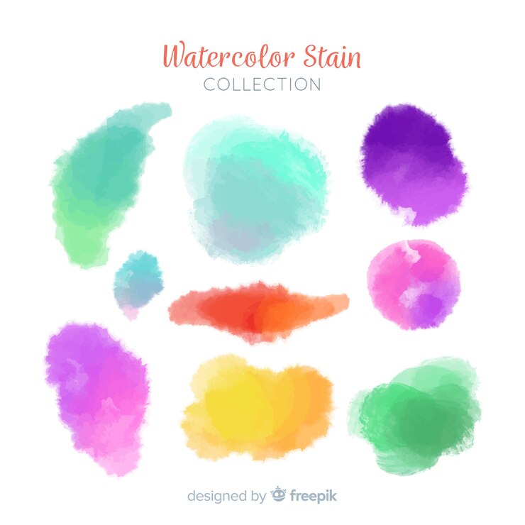 Vector gratuito colección de manchas de acuarela