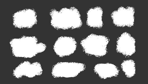 Colección de manchas de grunge abstracto blanco