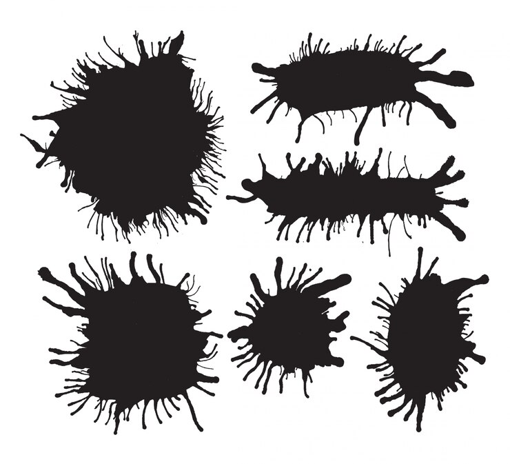 Vector gratuito colección de manchas de pintura negra
