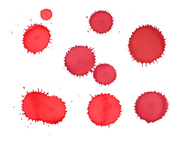 Colección de manchas de pintura roja