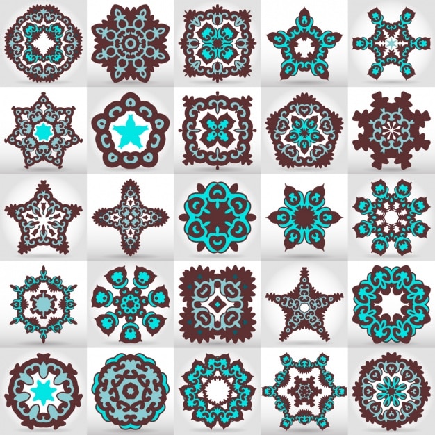 Colección de mandalas de colores.