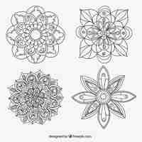 Vector gratuito colección mandalas esbozados