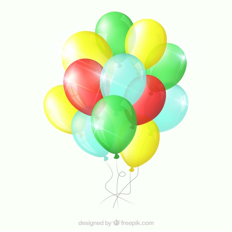 Vector gratuito colección de manojo de globos coloridos en estilo realista