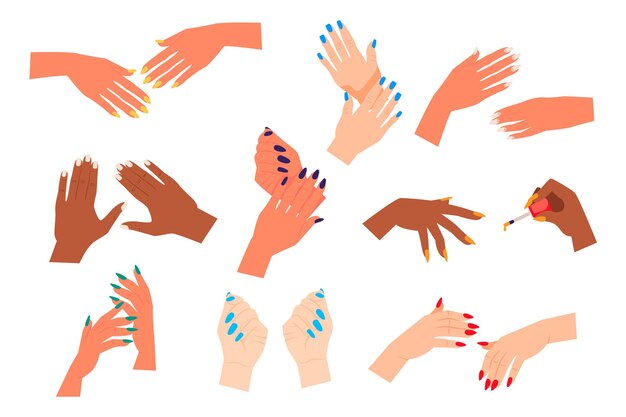 Colección de manos de manicura