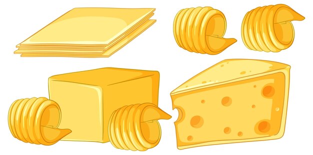 Colección de mantequilla y queso