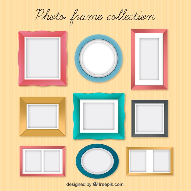 Colección de marco de fotos en colores