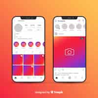 Vector gratuito colección marco instagram realista en smartphone