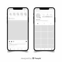 Vector gratuito colección marco instagram realista en teléfono