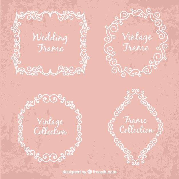Colección de marcos de boda vintage