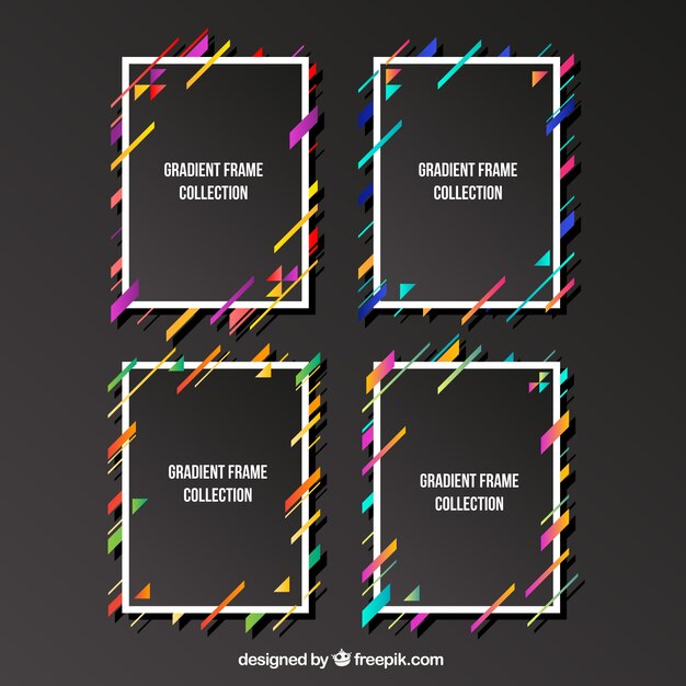 Colección de marcos con colores degradados