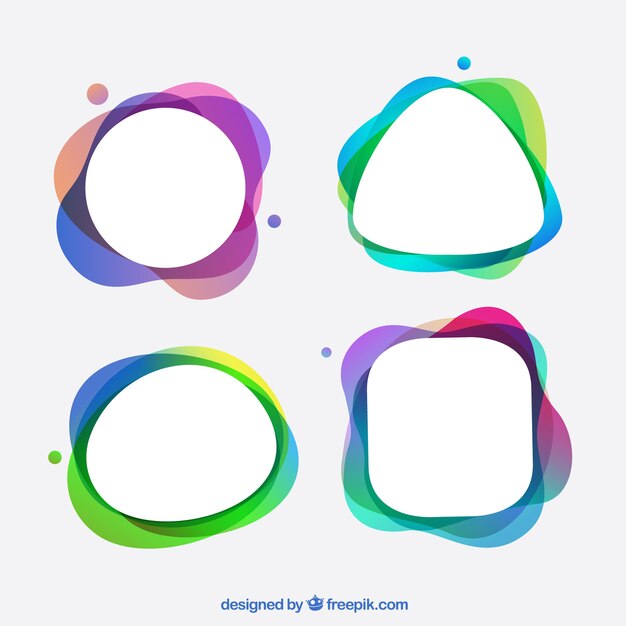 Colección de marcos con colores degradados