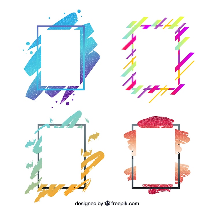 Vector gratuito colección de marcos en colores degradados