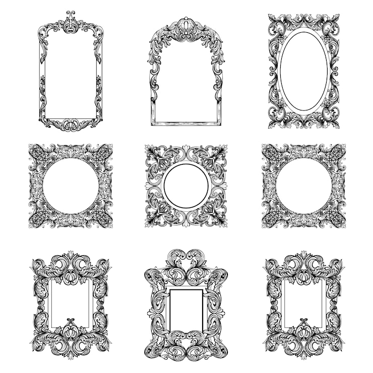 Vector gratuito colección de marcos decorativos