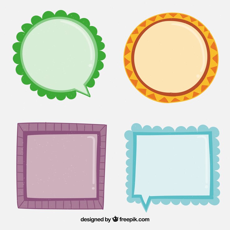 Vector gratuito colección de marcos dibujados a mano con estilo colorido