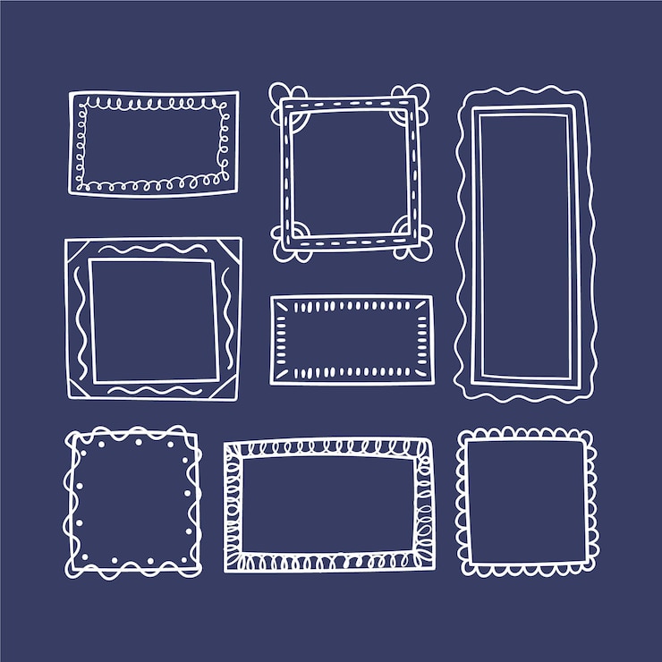 Vector gratuito colección de marcos de doodle dibujados a mano