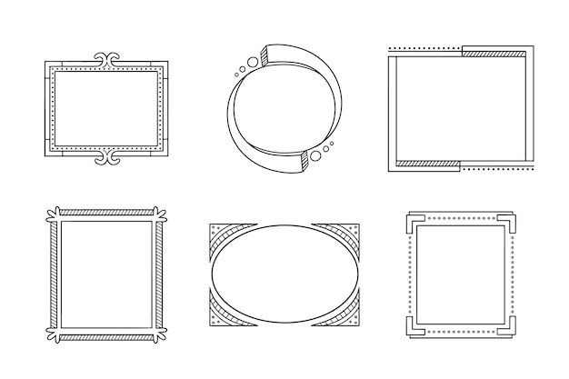 Vector gratuito colección de marcos de doodle dibujados a mano