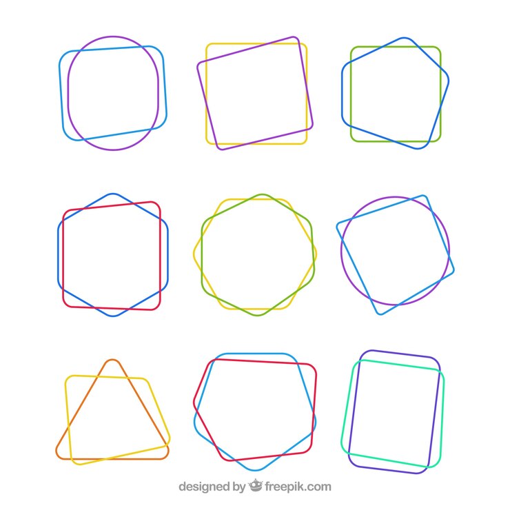 Vector gratuito colección de marcos con estilo lineal
