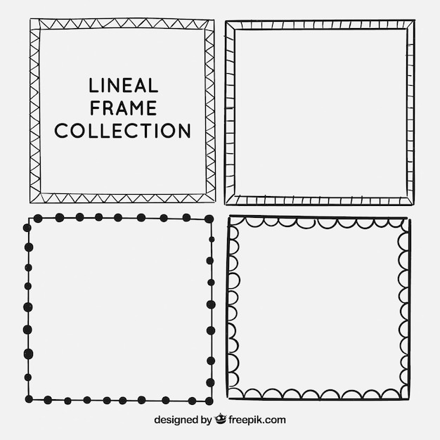 Colección de marcos con estilo lineal
