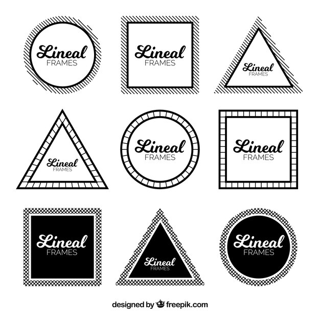 Colección de marcos con estilo lineal