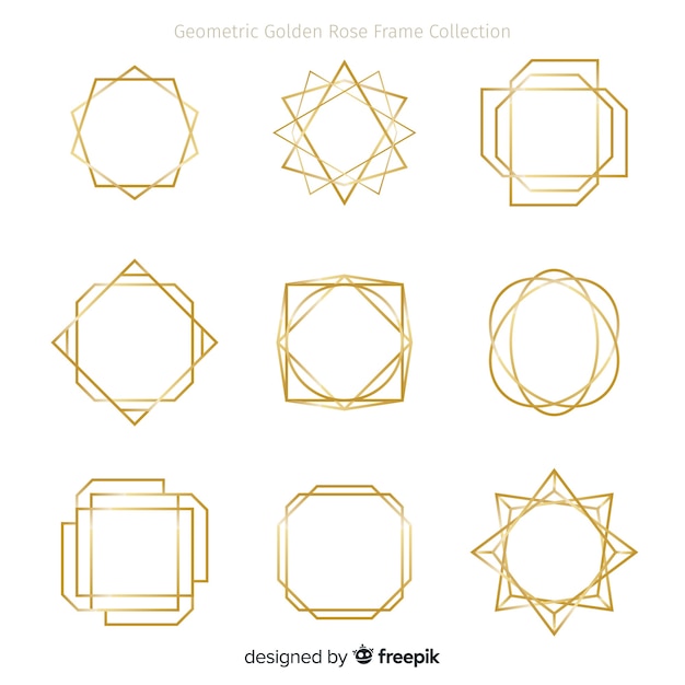 Vector gratuito colección de marcos geométricos dorados