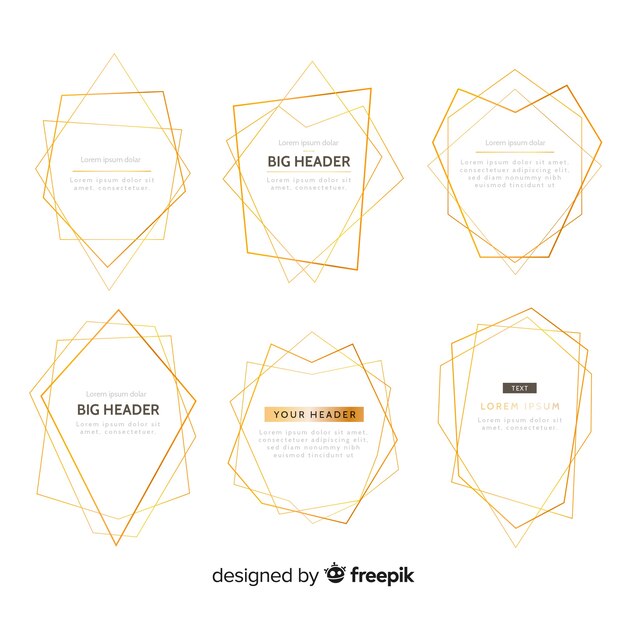 Colección marcos geométricos dorados