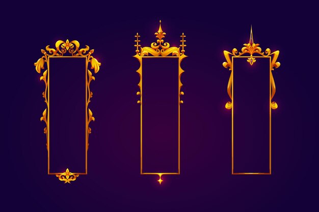 Colección de marcos de juegos verticales medievales