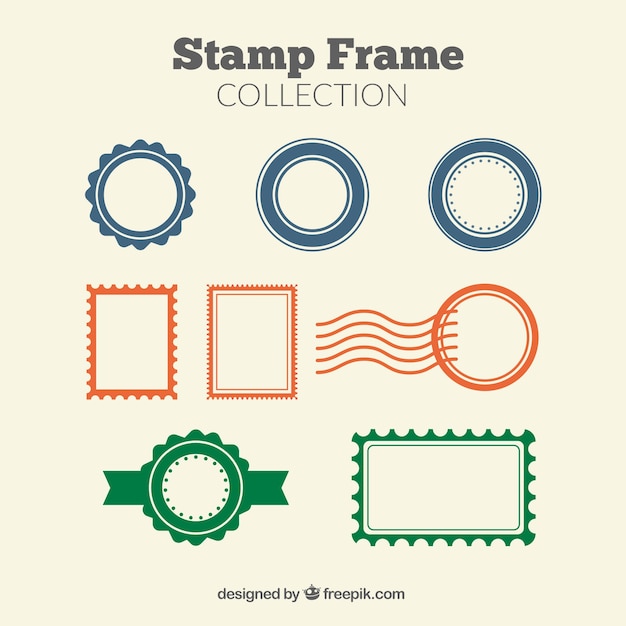 Vector gratuito colección de marcos de sellos