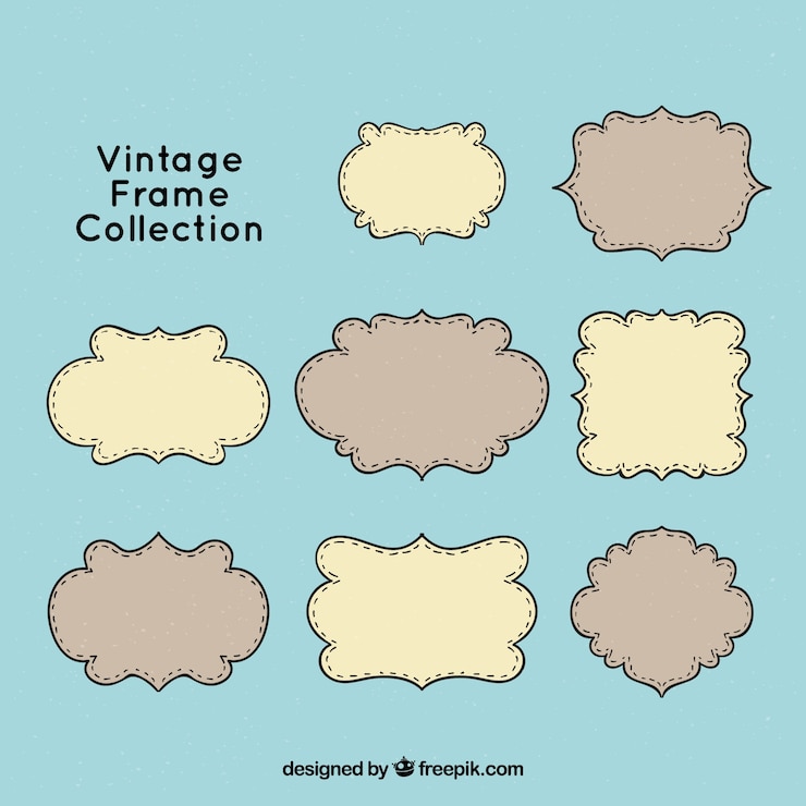 Vector gratuito colección de marcos vintage con diferentes ornamentos