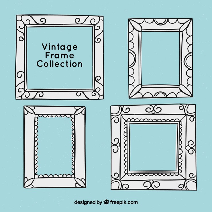 Vector gratuito colección de marcos vintage con diferentes ornamentos