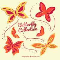 Vector gratuito colección de mariposas bonitas