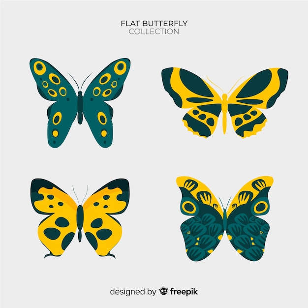 Vector gratuito colección mariposas bonitas