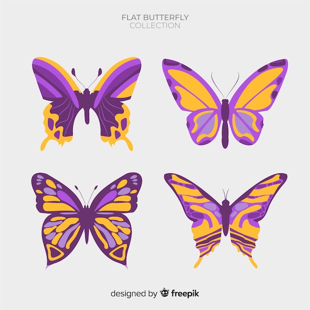 Vector gratuito colección mariposas bonitas