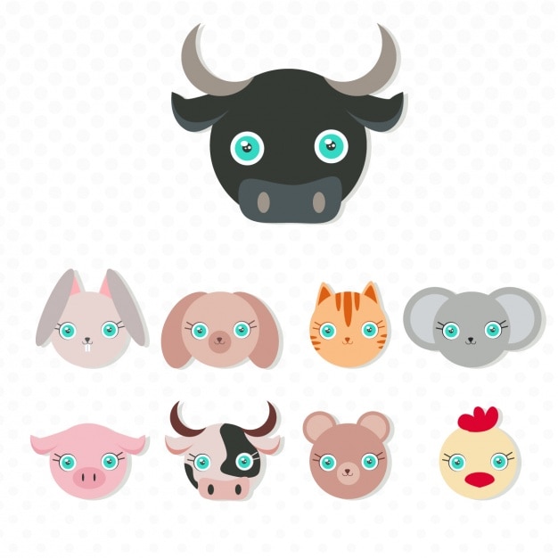 Vector gratuito colección de máscaras de animales