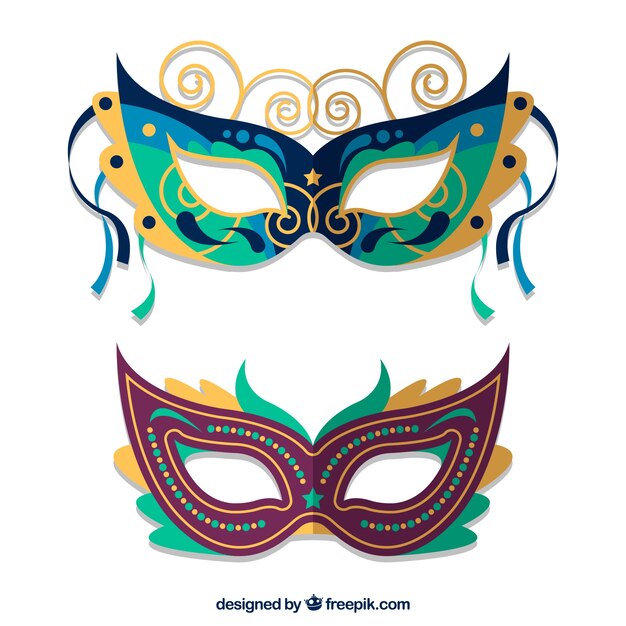 Colección máscaras carnaval planas