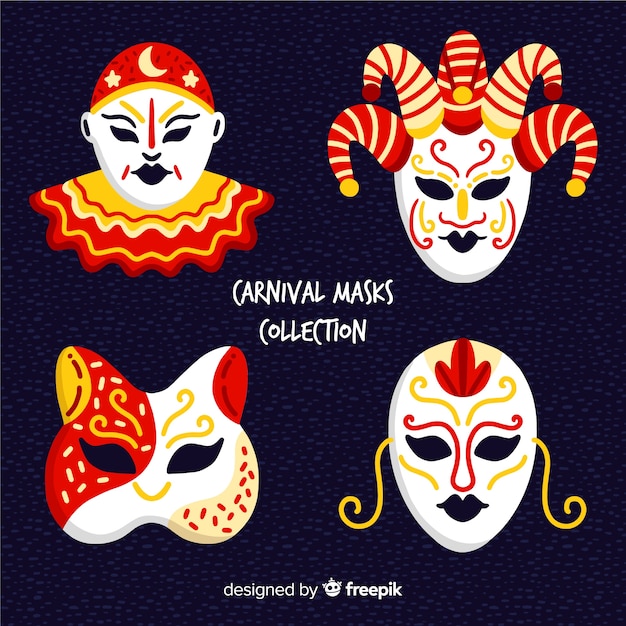 Colección máscaras carnaval planas