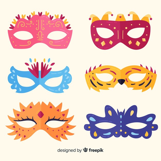 Colección de máscaras de carnaval