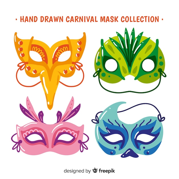 Vector gratuito colección de máscaras de carnaval